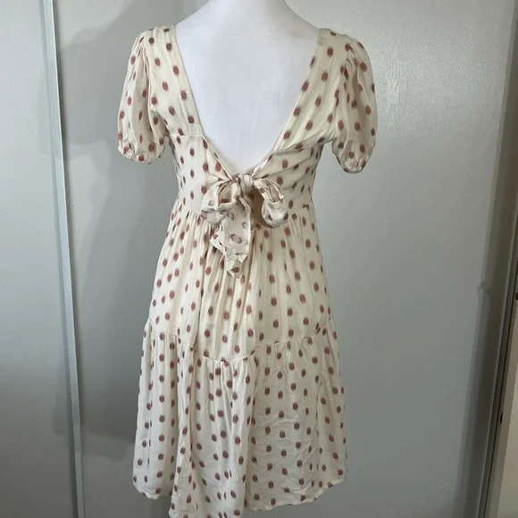 Jessica Simpson Ivory Open Back Tiered Summer Dress Small - Picture 4 of 6